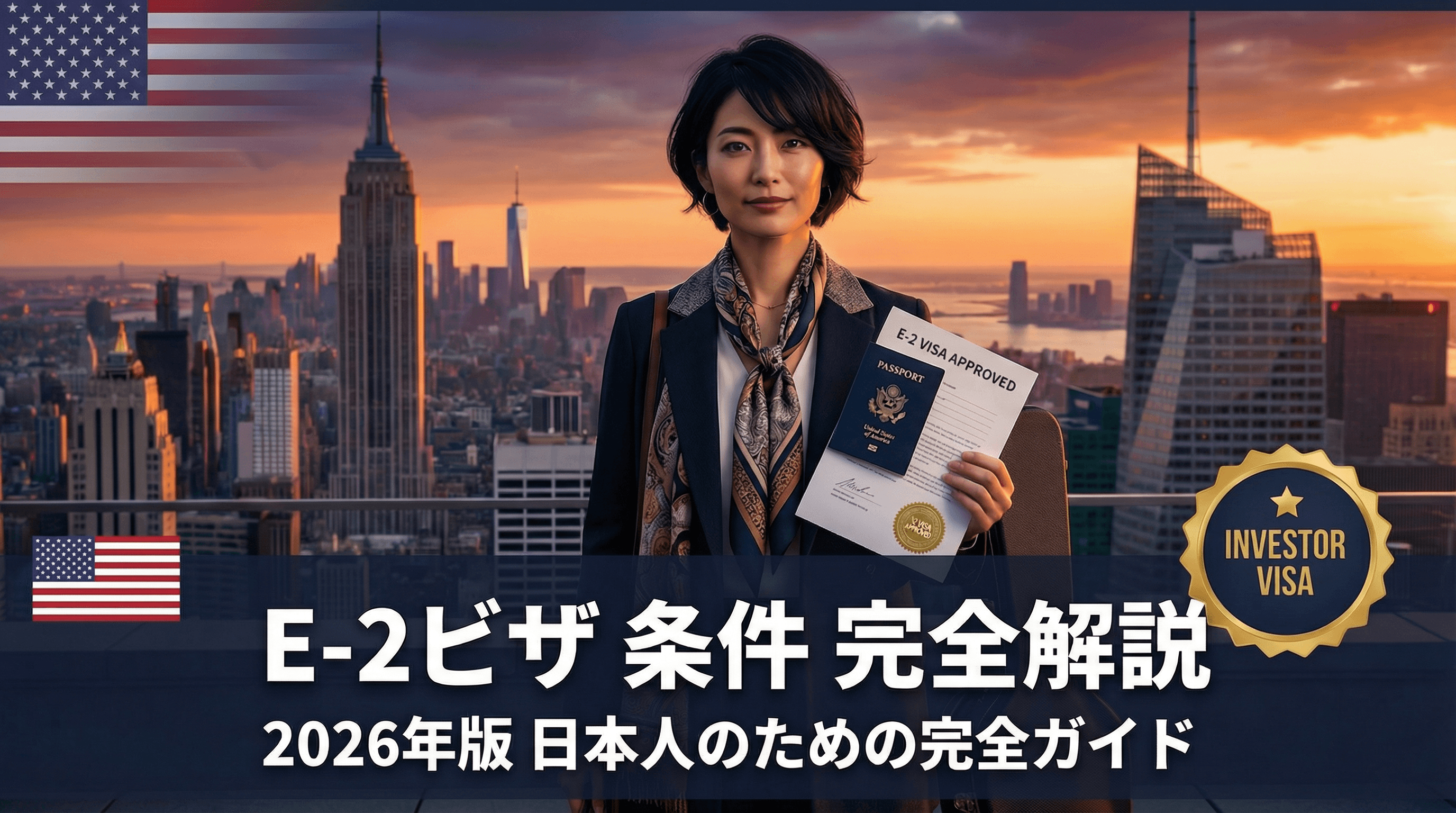 E-2ビザの条件を完全解説【2026年版】日本人がアメリカ投資家ビザを取得する全要件